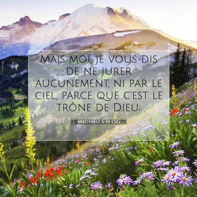 Picture 07 - Matthieu 5:34 LSG - Mais moi, je vous dis de ne jurer aucunement, ni - Bible Verse Picture