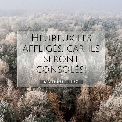 Picture 07 - Matthieu 5:4 LSG - Heureux les affligés, car ils seront - Bible Verse Picture