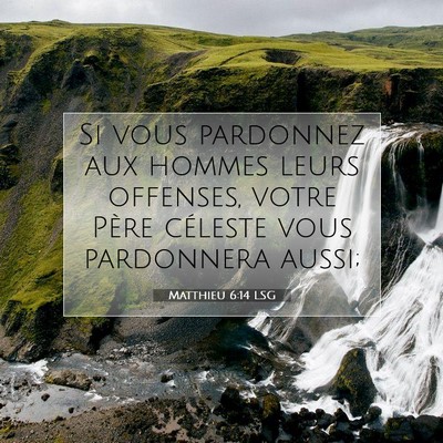 Picture 07 - Matthieu 6:14 LSG - Si vous pardonnez aux hommes leurs offenses, - Bible Verse Picture
