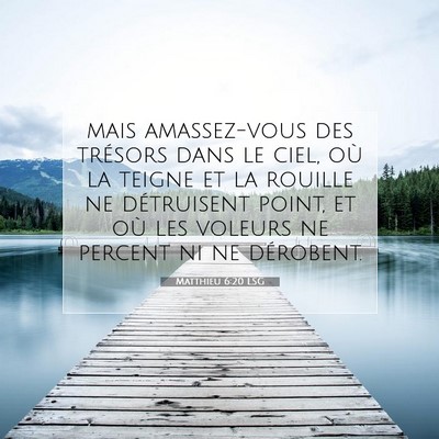 Picture 07 - Matthieu 6:20 LSG - mais amassez-vous des trésors dans le ciel, où - Bible Verse Picture
