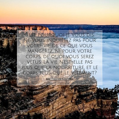 Picture 07 - Matthieu 6:25 LSG - C'est pourquoi je vous dis: Ne vous inquiétez - Bible Verse Picture