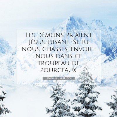 Picture 07 - Matthieu 8:31 LSG - Les démons priaient Jésus, disant: Si tu nous - Bible Verse Picture