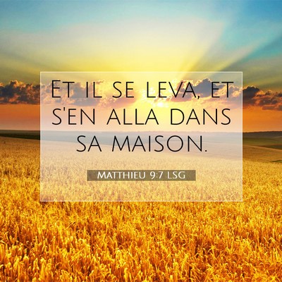 Picture 07 - Matthieu 9:7 LSG - Et il se leva, et s'en alla dans sa - Bible Verse Picture