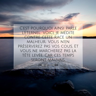 Picture 07 - Michée 2:3 LSG - C'est pourquoi ainsi parle l'Eternel: Voici, je - Bible Verse Picture