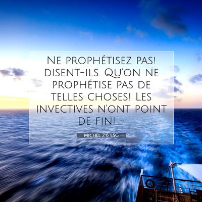 Picture 07 - Michée 2:6 LSG - Ne prophétisez pas! disent-ils. Qu'on ne - Bible Verse Picture