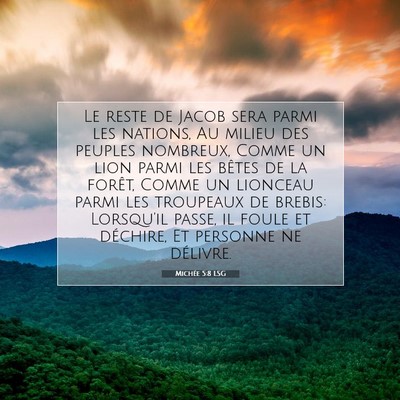 Picture 07 - Michée 5:8 LSG - Le reste de Jacob sera parmi les nations, Au - Bible Verse Picture