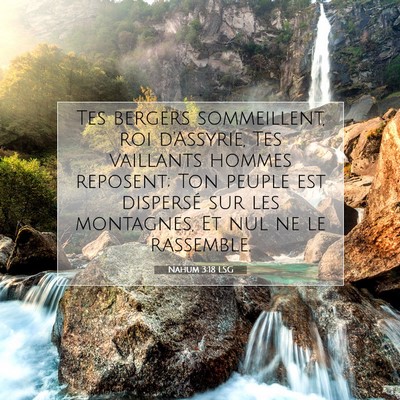 Picture 07 - Nahum 3:18 LSG - Tes bergers sommeillent, roi d'Assyrie, Tes - Bible Verse Picture