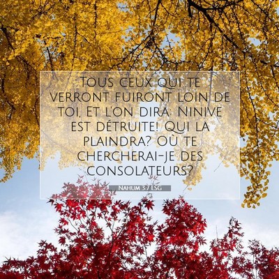 Picture 07 - Nahum 3:7 LSG - Tous ceux qui te verront fuiront loin de toi, Et - Bible Verse Picture