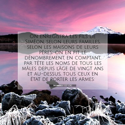 Picture 07 - Nombres 1:22 LSG - On enregistra les fils de Siméon, selon leurs - Bible Verse Picture