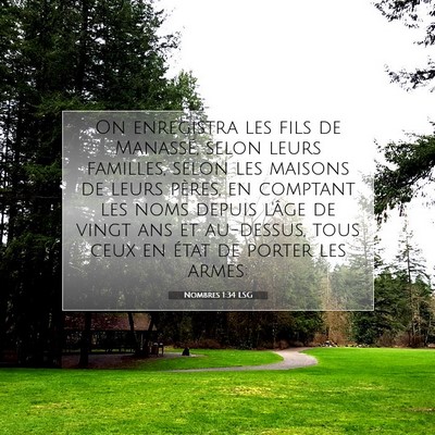 Picture 07 - Nombres 1:34 LSG - On enregistra les fils de Manassé, selon leurs - Bible Verse Picture