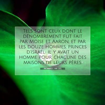 Picture 07 - Nombres 1:44 LSG - Tels sont ceux dont le dénombrement fut fait par - Bible Verse Picture
