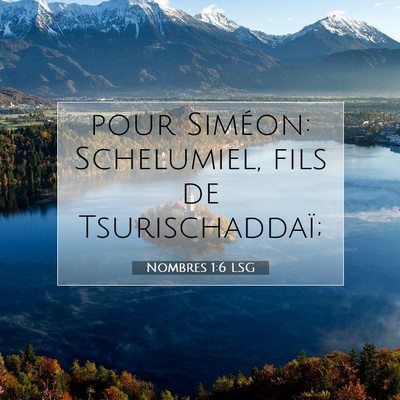 Picture 07 - Nombres 1:6 LSG - pour Siméon: Schelumiel, fils de - Bible Verse Picture