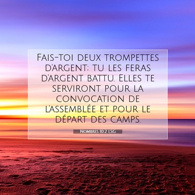 Picture 07 - Nombres 10:2 LSG - Fais-toi deux trompettes d'argent; tu les feras - Bible Verse Picture