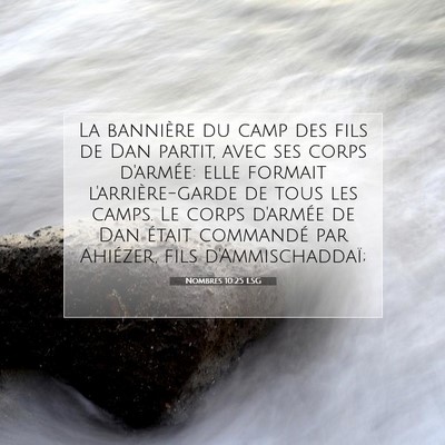 Picture 07 - Nombres 10:25 LSG - La bannière du camp des fils de Dan partit, avec - Bible Verse Picture