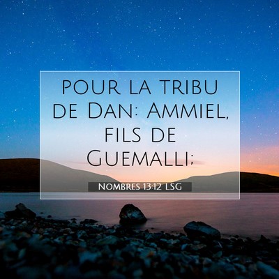 Picture 07 - Nombres 13:12 LSG - pour la tribu de Dan: Ammiel, fils de - Bible Verse Picture