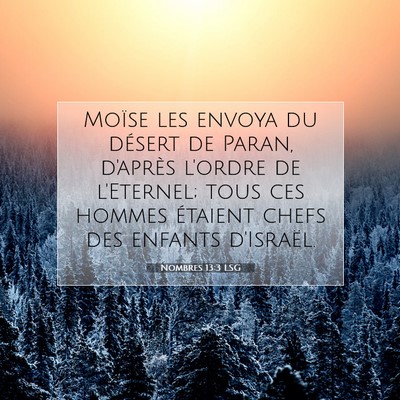 Picture 07 - Nombres 13:3 LSG - Moïse les envoya du désert de Paran, d'après - Bible Verse Picture