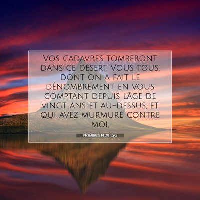Picture 07 - Nombres 14:29 LSG - Vos cadavres tomberont dans ce désert. Vous - Bible Verse Picture