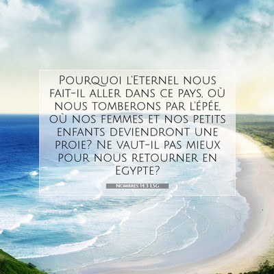 Picture 07 - Nombres 14:3 LSG - Pourquoi l'Eternel nous fait-il aller dans ce - Bible Verse Picture