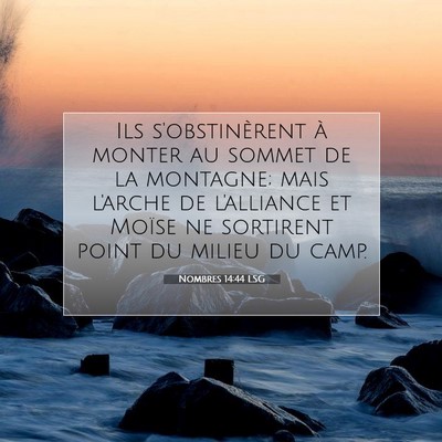 Picture 07 - Nombres 14:44 LSG - Ils s'obstinèrent à monter au sommet de la - Bible Verse Picture