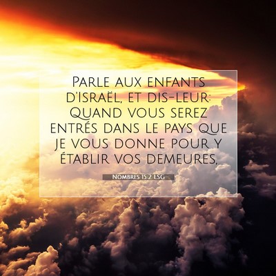 Picture 07 - Nombres 15:2 LSG - Parle aux enfants d'Israël, et dis-leur: Quand - Bible Verse Picture