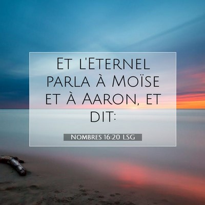 Picture 07 - Nombres 16:20 LSG - Et l'Eternel parla à Moïse et à Aaron, et - Bible Verse Picture