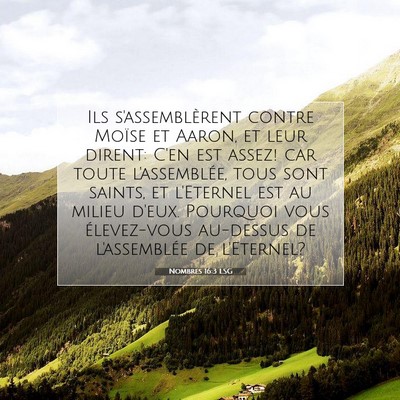 Picture 07 - Nombres 16:3 LSG - Ils s'assemblèrent contre Moïse et Aaron, et - Bible Verse Picture