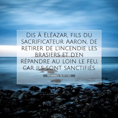 Picture 07 - Nombres 16:37 LSG - Dis à Eléazar, fils du sacrificateur Aaron, de - Bible Verse Picture