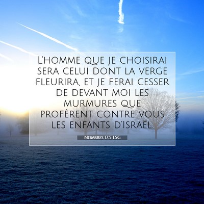 Picture 07 - Nombres 17:5 LSG - L'homme que je choisirai sera celui dont la verge - Bible Verse Picture