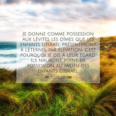 Picture 07 - Nombres 18:24 LSG - Je donne comme possession aux Lévites les dîmes - Bible Verse Picture