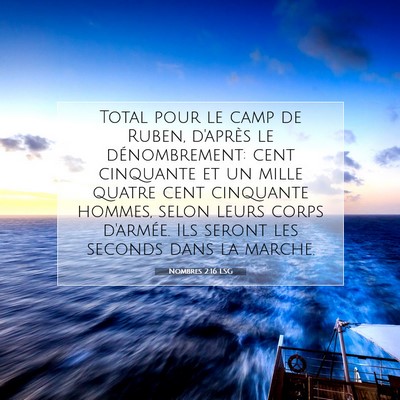 Picture 07 - Nombres 2:16 LSG - Total pour le camp de Ruben, d'après le - Bible Verse Picture