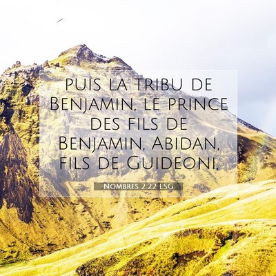 Picture 07 - Nombres 2:22 LSG - puis la tribu de Benjamin, le prince des fils de - Bible Verse Picture
