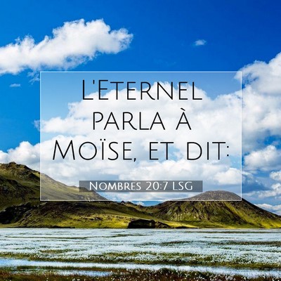 Picture 07 - Nombres 20:7 LSG - L'Eternel parla à Moïse, et - Bible Verse Picture