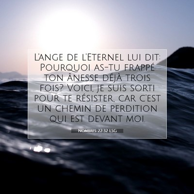 Picture 07 - Nombres 22:32 LSG - L'ange de l'Eternel lui dit: Pourquoi as-tu - Bible Verse Picture