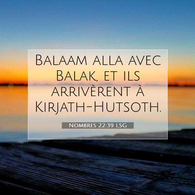 Picture 07 - Nombres 22:39 LSG - Balaam alla avec Balak, et ils arrivèrent à - Bible Verse Picture