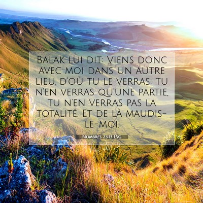 Picture 07 - Nombres 23:13 LSG - Balak lui dit: Viens donc avec moi dans un autre - Bible Verse Picture