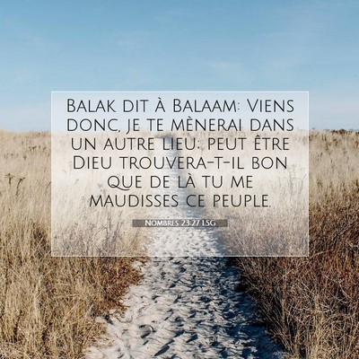 Picture 07 - Nombres 23:27 LSG - Balak dit à Balaam: Viens donc, je te mènerai - Bible Verse Picture