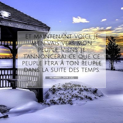 Picture 07 - Nombres 24:14 LSG - Et maintenant voici, je m'en vais vers mon - Bible Verse Picture