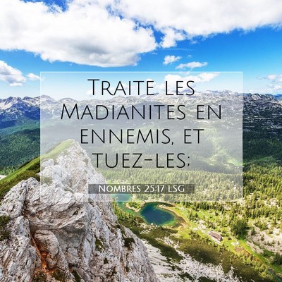 Picture 07 - Nombres 25:17 LSG - Traite les Madianites en ennemis, et - Bible Verse Picture