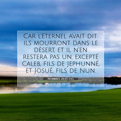 Picture 07 - Nombres 26:65 LSG - Car l'Eternel avait dit: ils mourront dans le - Bible Verse Picture