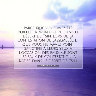 Picture 07 - Nombres 27:14 LSG - parce que vous avez été rebelles à mon ordre, - Bible Verse Picture