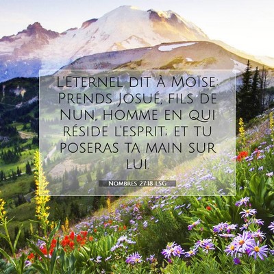 Picture 07 - Nombres 27:18 LSG - L'Eternel dit à Moïse: Prends Josué, fils de - Bible Verse Picture