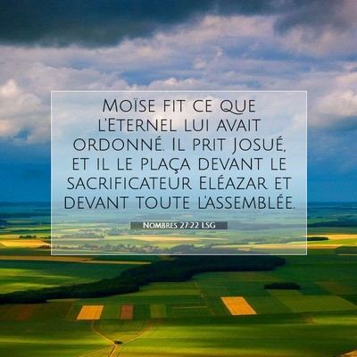 Picture 07 - Nombres 27:22 LSG - Moïse fit ce que l'Eternel lui avait ordonné. - Bible Verse Picture