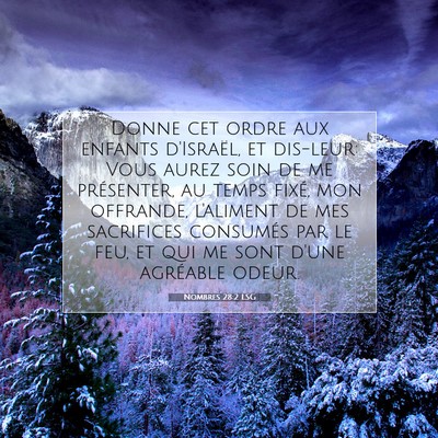 Picture 07 - Nombres 28:2 LSG - Donne cet ordre aux enfants d'Israël, et - Bible Verse Picture