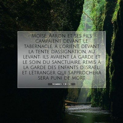 Picture 07 - Nombres 3:38 LSG - Moïse, Aaron et ses fils campaient devant le - Bible Verse Picture
