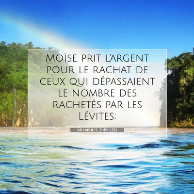 Picture 07 - Nombres 3:49 LSG - Moïse prit l'argent pour le rachat de ceux qui - Bible Verse Picture