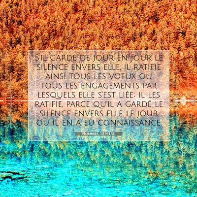 Picture 07 - Nombres 30:14 LSG - S'il garde de jour en jour le silence envers - Bible Verse Picture