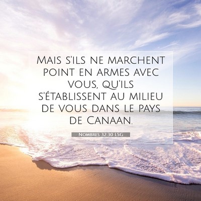 Picture 07 - Nombres 32:30 LSG - Mais s'ils ne marchent point en armes avec vous, - Bible Verse Picture
