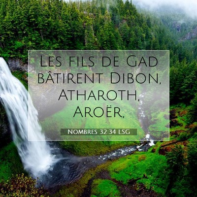Picture 07 - Nombres 32:34 LSG - Les fils de Gad bâtirent Dibon, Atharoth, - Bible Verse Picture