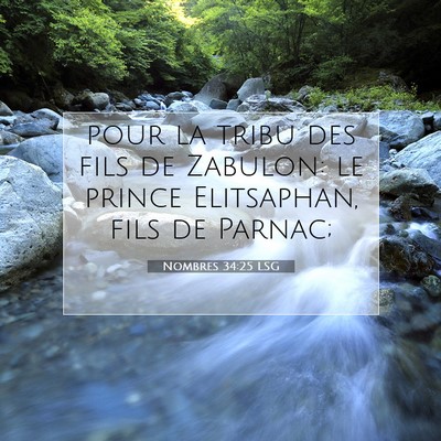 Picture 07 - Nombres 34:25 LSG - pour la tribu des fils de Zabulon: le prince - Bible Verse Picture
