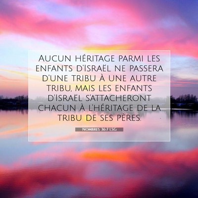 Picture 07 - Nombres 36:7 LSG - Aucun héritage parmi les enfants d'Israël ne - Bible Verse Picture